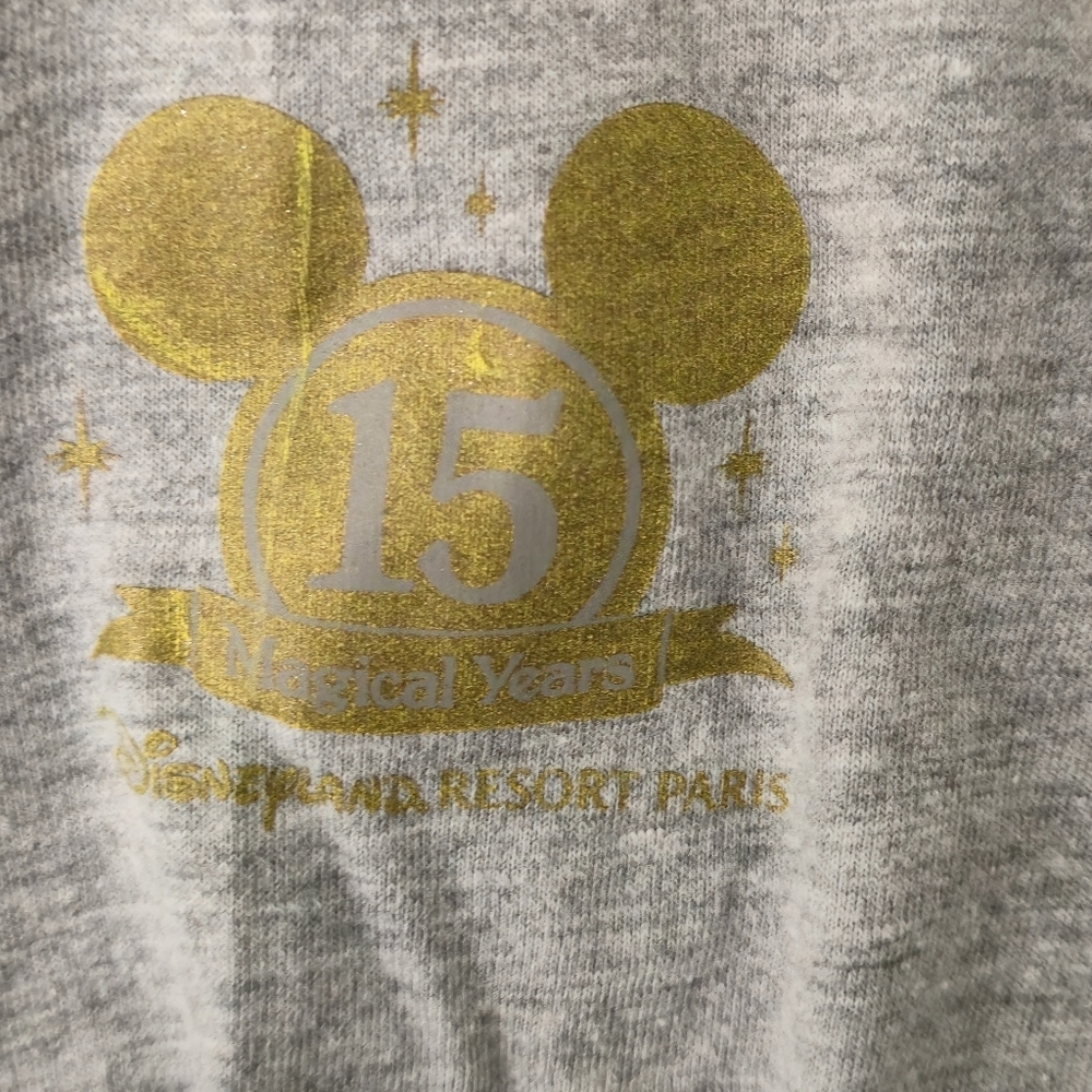 Disney Fashions Large Disneyland Paris 15th Anniversary Mickey Mouse Ringer Tee - Picture 5 of 11